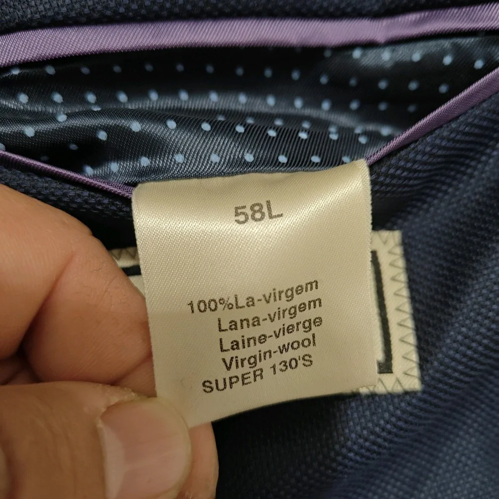 Frank Stella‎ Loro Piana Super 130s Wool Blazer Sport Coat Navy Blue Mens 58L